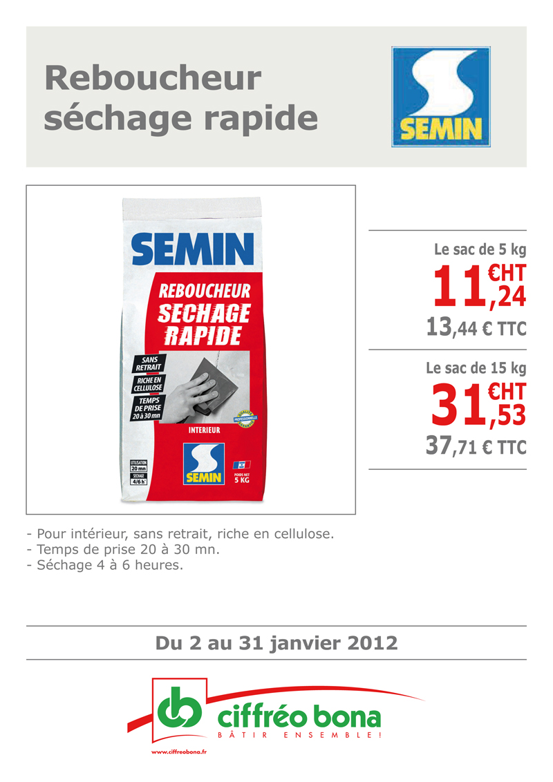 Reboucheur s&eacute;chage rapide