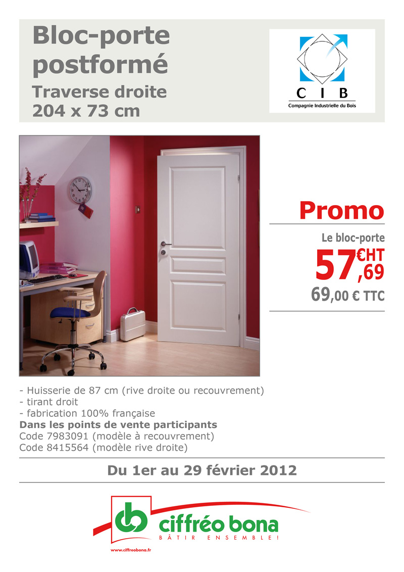 Bloc-porte postform&eacute;