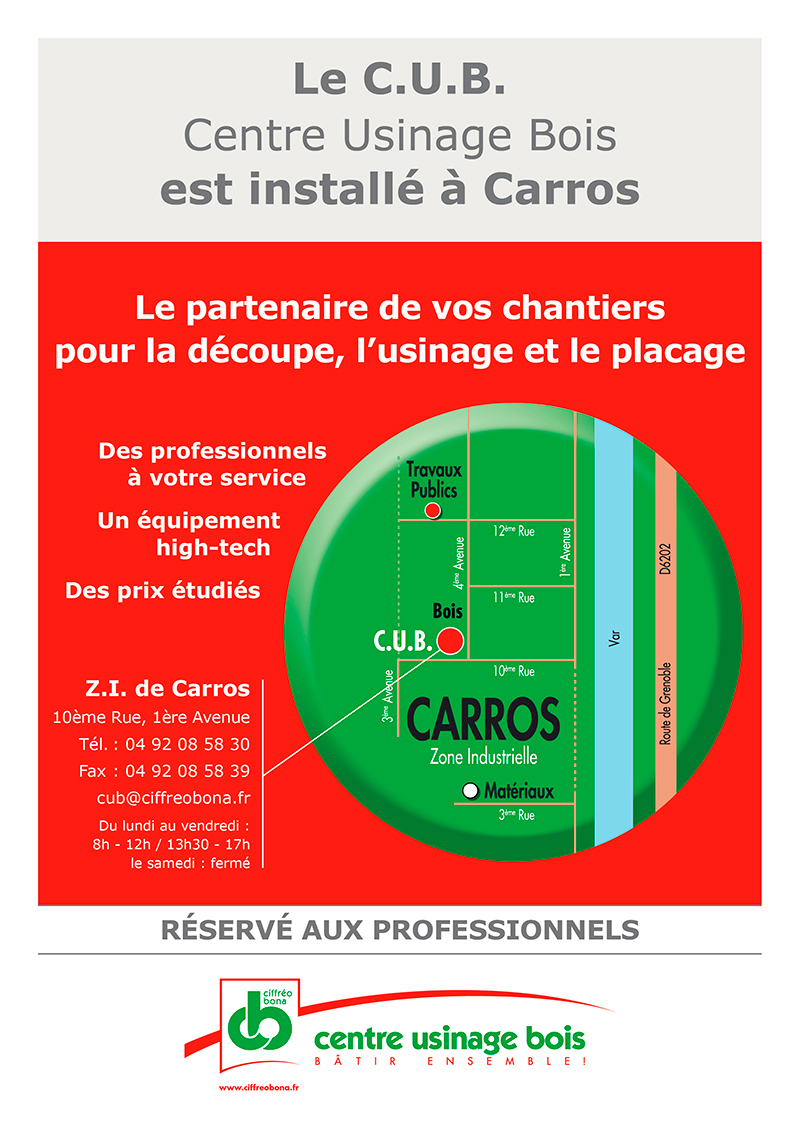 le c.u.b à carros centre usinage bois