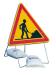 Panneau attention travaux AK5 sur pieds