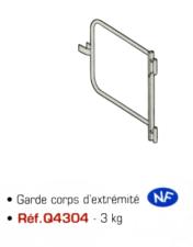 Echafaudage Aeris 45 garde corps extrmit 0,80m