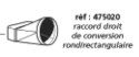 Raccord conversion rond rectangulaire