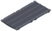 Grille en fonte, fentes 3x120x20, noire, de classe D400, pour caniveau FASERFIX SUPER 400.