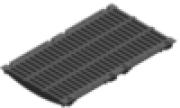 Grille en fonte, fentes 3x140x20, noire, de classe E600, pour caniveau FASERFIX SUPER 500.